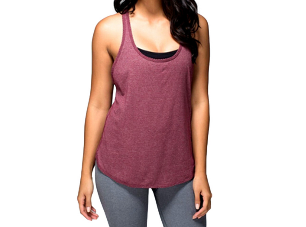Lululemon Racerback Scalloped 105 F Singlet in Heathered Rust Berry Sz 4